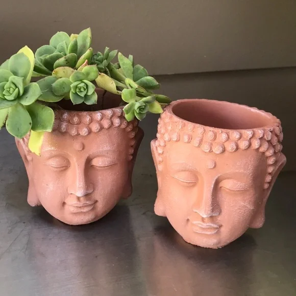 Set of 2 New Buddha Planters - Picture 4 of 14